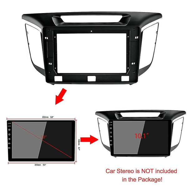 10,1 Tums 2 Din Bilstereo Radiopanel Kompatibelt Med 2014+ Hyundai Ix25/ Creta