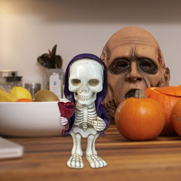 Halloween-skjelettdukkepynt Hjemmekontor Harpikshåndverk Lag Dekorasjon GavepyntB
