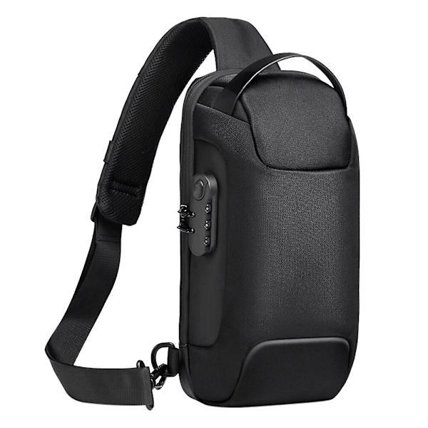 Crossbody Väska Herr Bergförvaringsväska Sling Bag Herr Sling Ryggsäck Motorcykel Sidoficka Svart
