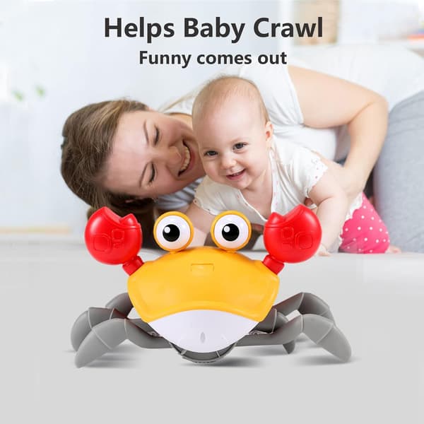 Educational and interactive, a cute crawling crab toy with music, suitable for toddlers.