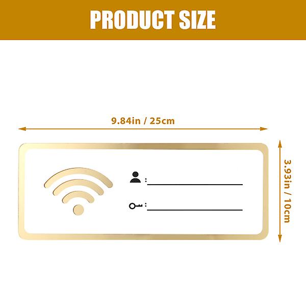 Akryl Wifi-skilt Omskrivbar Konto og Passord Wifi-skilt for Offentlig Butikk Hvit 25X10X0.3CM White 25X10X0.3CM