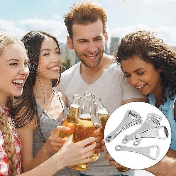 Flaskeåbner, 10-pak, kapselåbner, bulk ølflaskeåbner til hjemmet, pub, udendørs, bartenderflaskeåbner, gør-det-selv-gaver til mænd, sølv