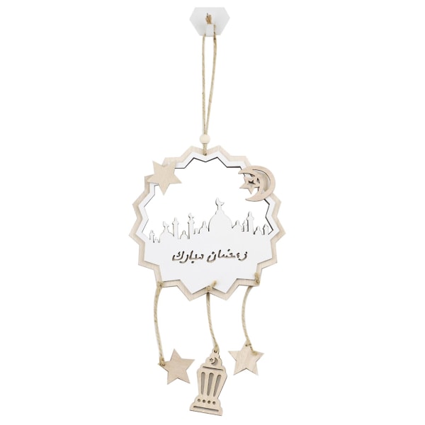 Stil 2 Trä Mubarak Hängande Ornament Måne Stjärna Slott Trähantverk Stil 2