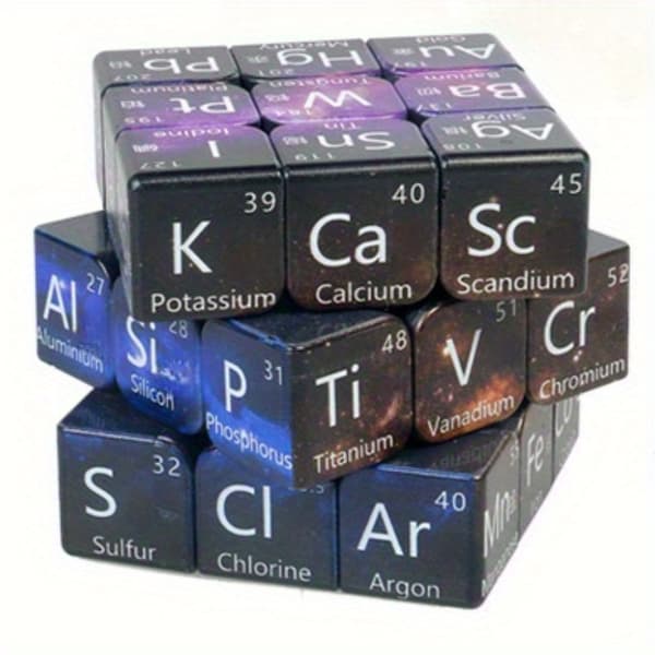 Starry Sky Chemical Elements 3x3 Cube Puzzle, Medium Difficulty Debut, High-Resolution Printing Extremely Durable Starry Sky Style Starry Sky Style