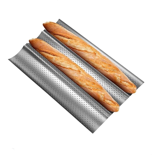 Baguetteform med non-stick-belægning, baguetteplade til 3 baguetter