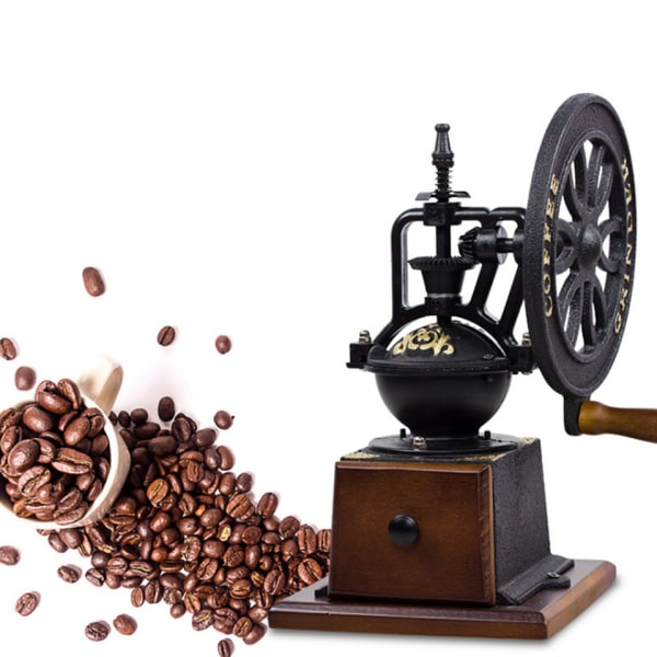Manuell kaffekvarn, handvev kaffekvarn Vintage stil handkaffekvarn Roller Klassisk kaffekvarn, Bean Grin