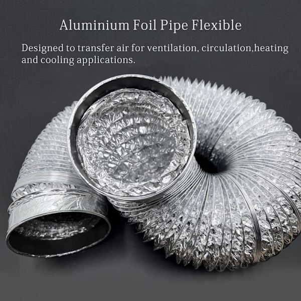 150 mm aluminium ventilationsrør til emhætte, rørventilator (5 meters længde)