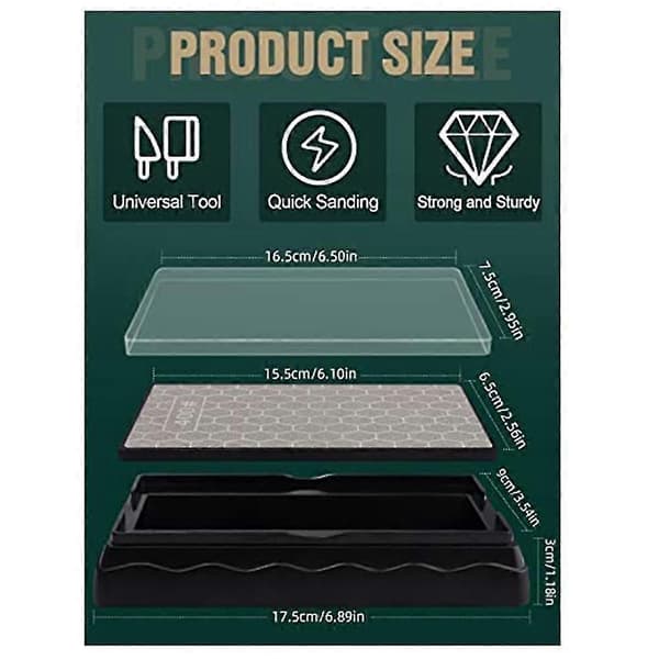 Double-sided Diamond Sharpening Stone, Whetstone with Non-slip Base (400/1000 Grit)