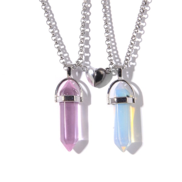 2 delar Chakra Crystal Bullet Shape Ädelsten Halsband Magnet Matchande  Smycken #6 189c | Fyndiq
