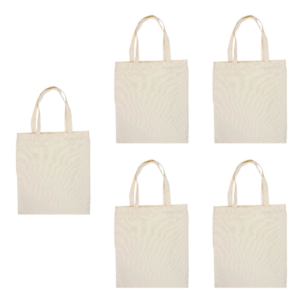 5 stk Genanvendelige Indkøbsposer Stor Canvas Shopping Tote Bags Plain Canvas Bag Beige 40X35CM Beige 40X35CM
