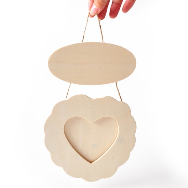 2 st DIY Love träfotoram vit embryo super lätt lera snöflinga lera fotoram form