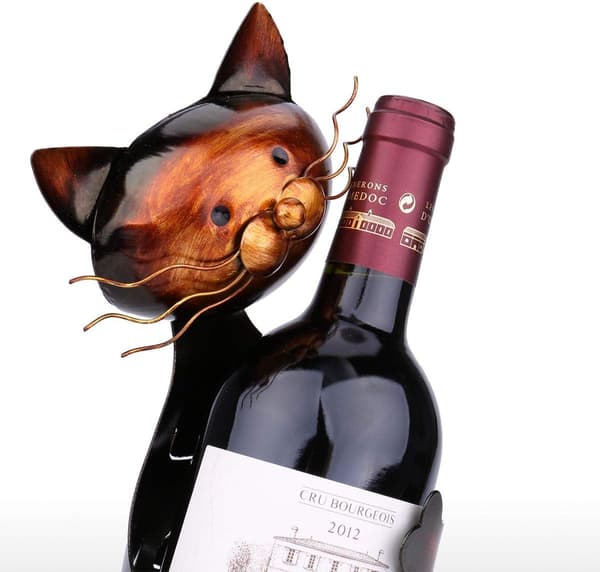 Cat Shaped Wine Rack Wine Rack Shelf Metal Sculpture Practical Home Decor Crafts