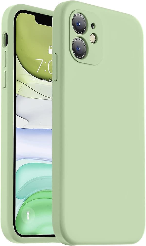 Upgraded Liquid Silicone with [Square Edges] [Camera Protection] [Soft Anti-Scratch Microfiber Lining] Phone Case for iPhone 11 6.1 inch - Matcha{hw}