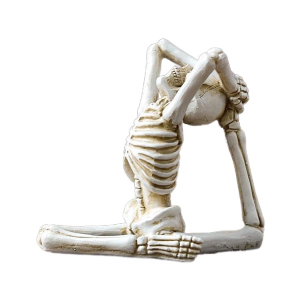 Halloween Yoga Hodeskalle Statue Flat Dorm Yoga Studio Stue Dekorasjon Hvit