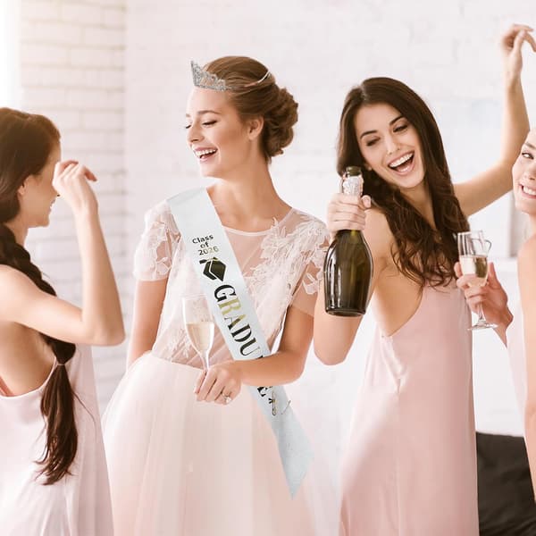 Examenskrona och skärp set strass tiara 2026 silver