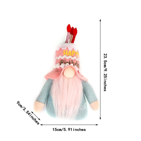 Kreativ Grattis På Födelsedagen Present Tårta Hatt Ansiktslös Dvärg Rudolph Dock Fönster Dekoration Tomte Ornament D A