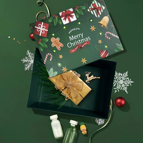 HA-Christmas Boxes with Lids, 270x210x105 mm Large Empty Gift Boxes for Presents, Luxury Sturdy Foldable Boxes for Gifts