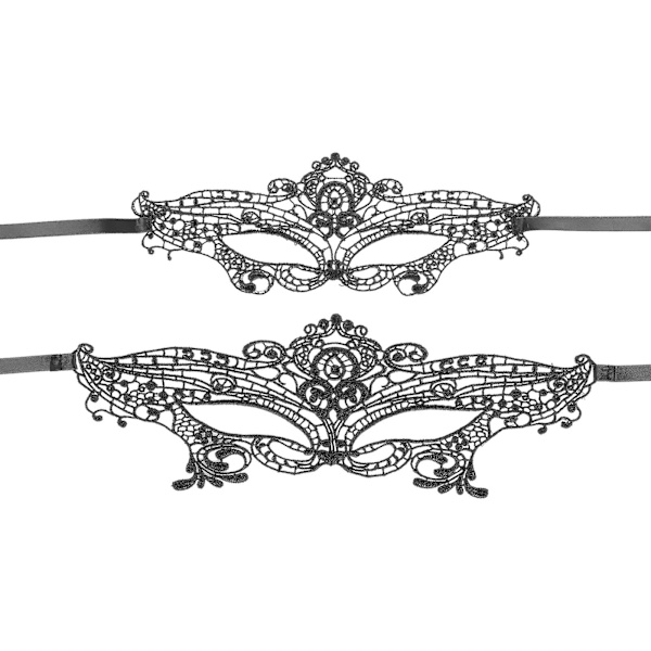 2 stk. Blindfold Voksne Blonder Øye Kostymemasker Kvinner Ytelse Øyedeksel Halloween Øyeflapper Svart 32x10cm