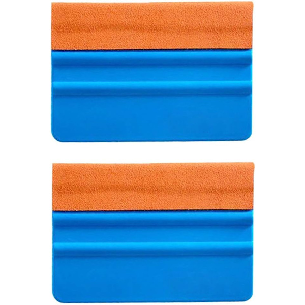 (Pakke med 2, oransje) Høy kvalitet squeegee med skinnkant for bilvinylfolier, holdbar squeegee for vindusfolier, squeegee