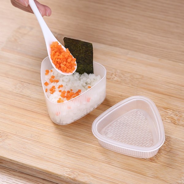 Triangel Sushi Form Sushi Form Onigiri Form DIY Tool, Vit 5 st-Triangle Rice Ball Sushi Make Mold Kökstillbehör