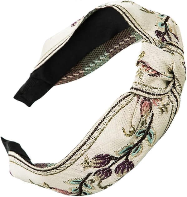 2 stk. Boho Knutet Hårbånd Broderi Stoff Hårbånd Retro Hårbånd Elastisk Blomst Hårbånd Turban Hårtilbehør