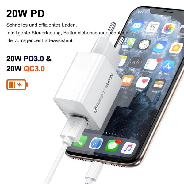 20W USB C Hurtigoplader til iPhone 14 13 12 11 Serie Adapter