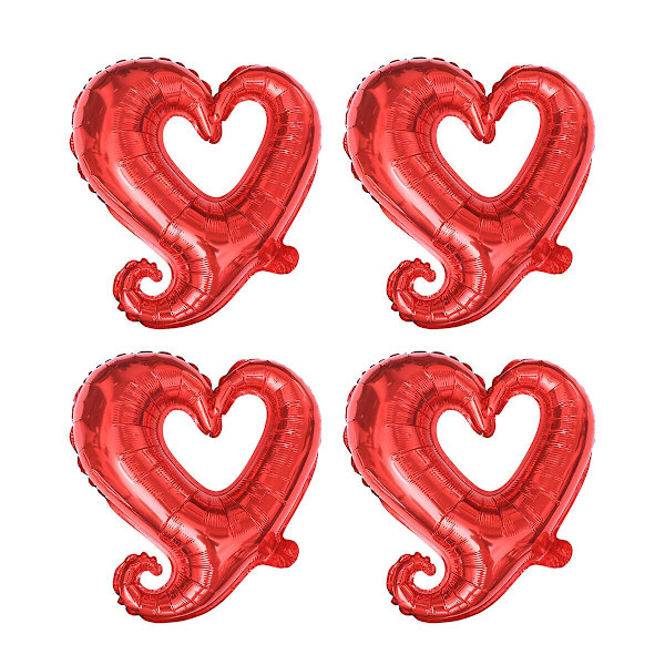 4 stk. 18 tommer Søde Hjerteformede Folieballoner Kreativ Fest Dekoration Ballon Til Bryllup Fødselsdag Festi Red 4pcs