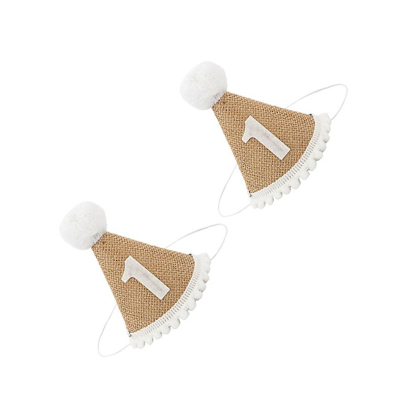 2 kpl Lasten Hatut Vauvan Prinsessan Tiara Vauvan 1. Syntymäpäivä 1 Vuotias Syntymäpäivä Hattu 12X11.5X2.5CM