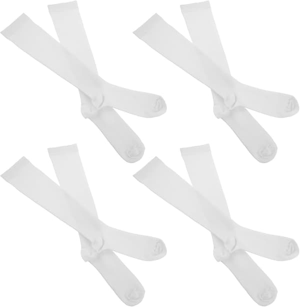 4 par kompresjons knestrømper S/M polyester for sykepleiere, hvit