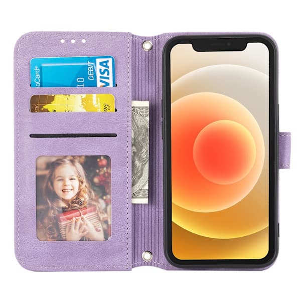 Preget skinnveske for iPhone 15