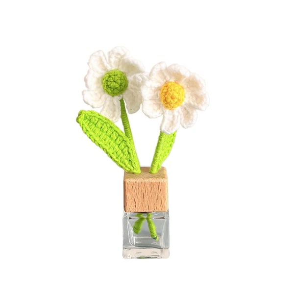 Auton kudottu aromaterapia-simulaatiokimppu tuuletusaukko-kiinnikkeellä, mini-kudotut tulppaanit, auringonkukka ja kukka
