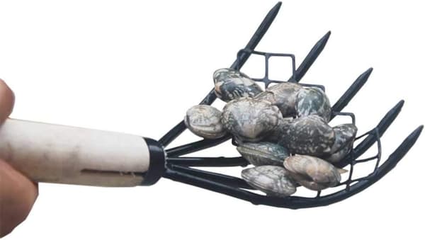 Mussel Scraper Conch Garden With Mesh Tool 5 Claw Beach Accessories Shell Home Pitchfork Useful Dig Seafood Wooden Handle