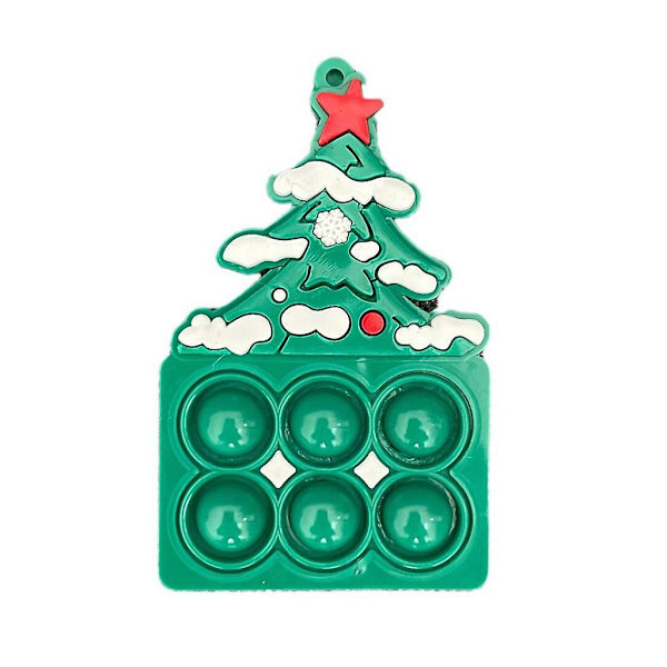 Jultomte Nyckelring med Pusselbubbla, Stressreducerande Mjuk Leksak