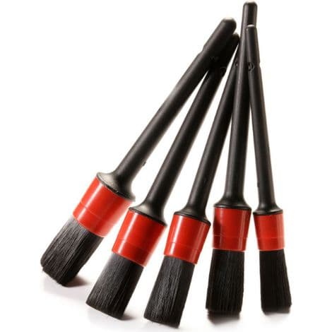Car Cleaning Brush Set, Soft Brushes for Leather - Black and Red