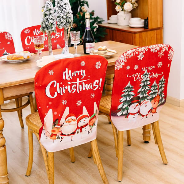 4 st Julstolsöverdrag med Jultema