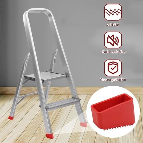 4 pieces red rubber feet, non-slip anti-scratch feet for solid ladders and stool leg protectors