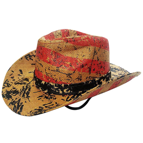 Vintage stråhat Western Style Hat Unisex Hat Cowboy Hat Cowgirl Hat DecorAssorteret farve35x30cm Assorted Color 35x30cm