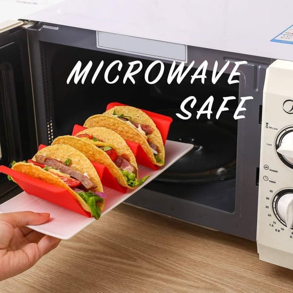 Färgglada Taco-hållare stativ set om 6 - Premium Stor Taco-bricka Pl
