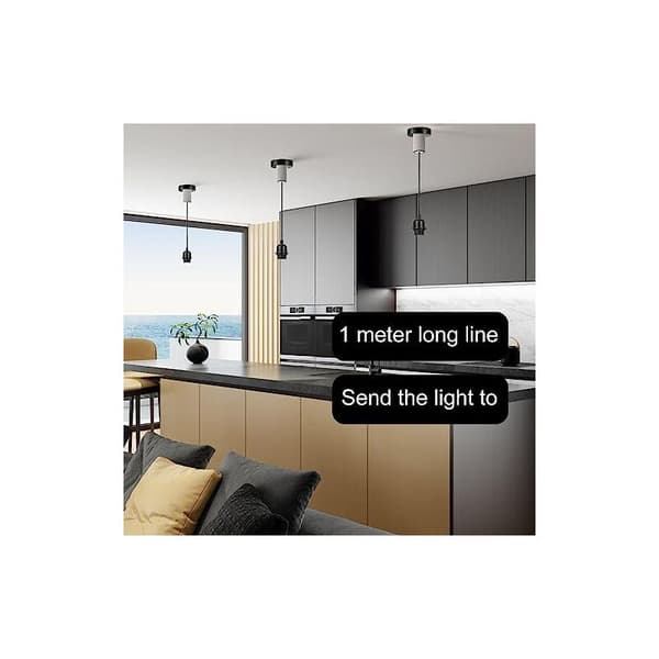 3-pack lamp cord, E27 lamp cord with screw ring, 100 cm adjustable cable with removable screw ring, lamp holder with cable for living room