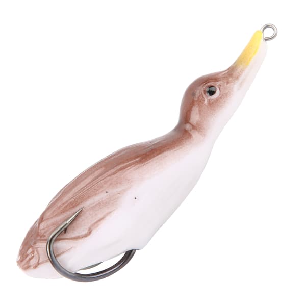 Artificial Duck Fishing Lure Soft Silicone Bait with Hook Brown