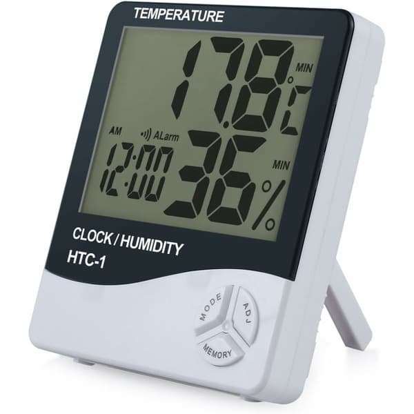 1 stk hvit pakke LCD digitalt hygrometer termometer temperatur
