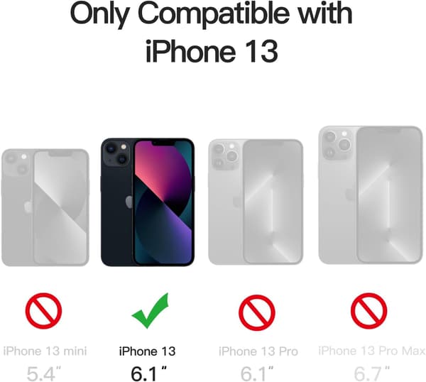 Magnetic Case for iPhone 13 6.1 inch Compatible with MagSafe, Clear Matte Back Slim Shockproof Protective Cover