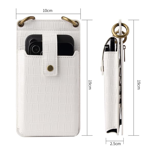Women's Crocodile Pattern Phone Wallet Card Case Purse Crossbody