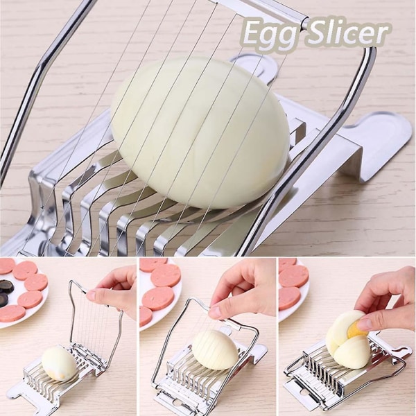 Äggkutter i rostfritt stål, äggdelare, skivare, Songhua-inlagda ägg, elegant multi-bladig delare, japansk