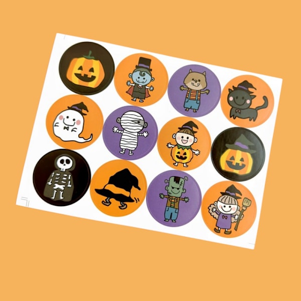50 ark Halloween-klistermärken för barn, Halloween-klistermärken för skrapböcker, spök- och pumpaklistermärken för godispåsar till bus eller godis