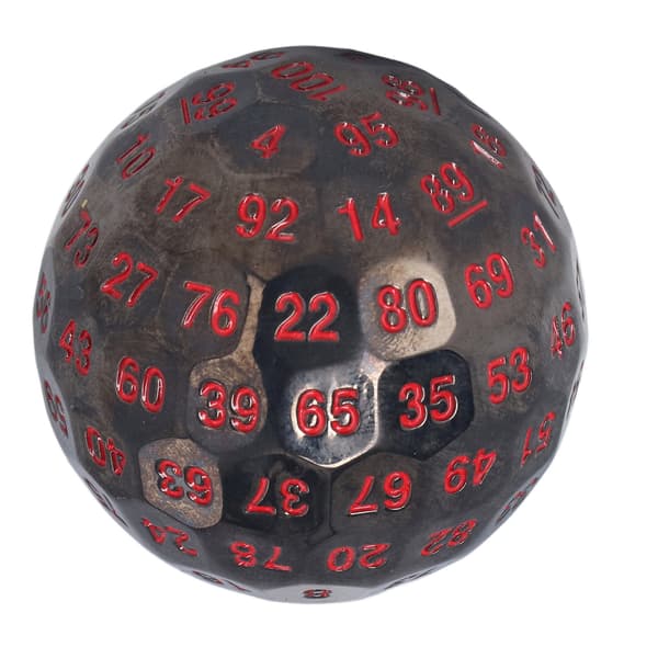 Metal Polyhedral Dice 100 Sides Heavy Bright Colors Role Playing Polyhedral Dice Black Red