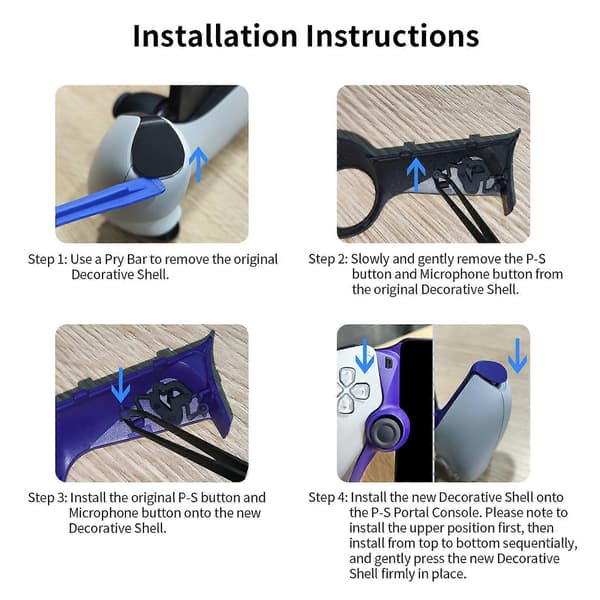 Decorative Strips Game Part for Portal Console Replacement Strips with Repair Tool & Thumbstick Caps Rose Red rose red