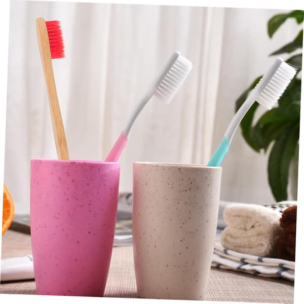 10 pcs Bamboo Toothbrushes Portable Manual Toothbrushes with Soft Bristles and Ergonomic Handle
