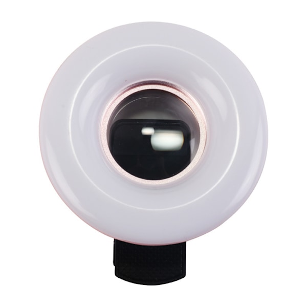 Makroobjektiv med Mini Clip Ringlampa, Smarttelefon Makroobjektiv, Bärbar Laddningsbar Dämpning för Telefon Närbildsfotografering (Svart)