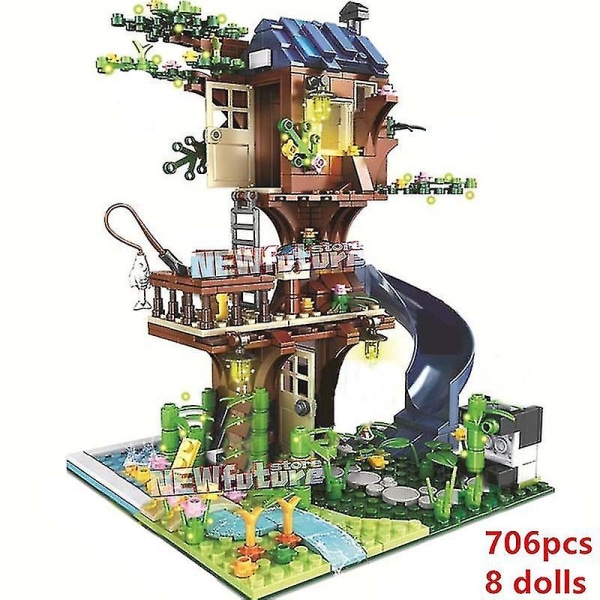 Modern Tree House Tree House Lighting Four Seasons Building Blocks Classic Model Set Building Blocks Children's Set Boy Toys ChildrenWithout Box